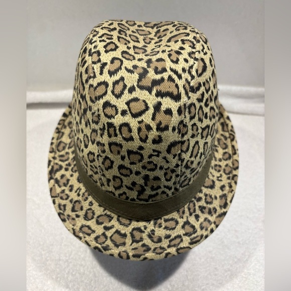 Nicole Marciano Leopard Print Fedora Cloche Hat One Size Unisex - Picture 3 of 10
